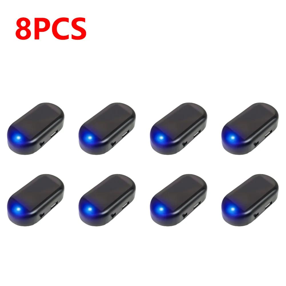 1-10Pcs Car Fake Security Light Simulated Dummy Alarm Solar Powered Anti-Theft Caution Lamp Super Bright LED Flashing Imitation