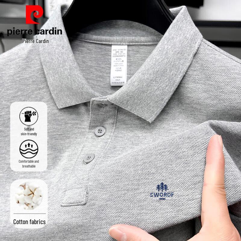 

Pierre Cardin Men s Combed Cotton Breathable Embroidered Polo Shirt S