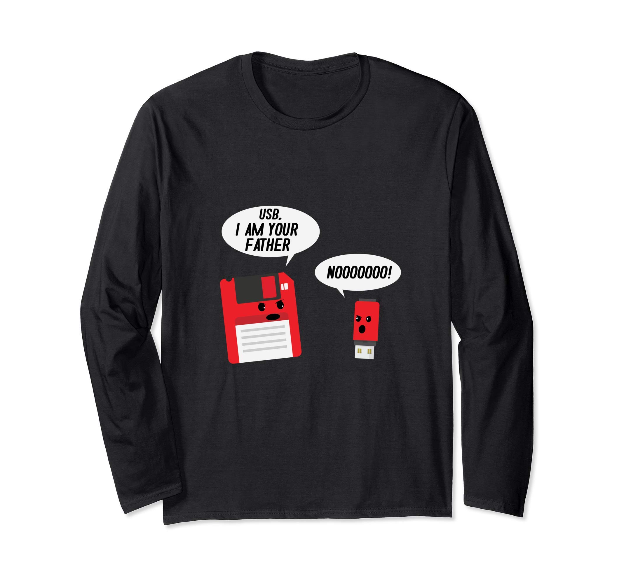 USB I Am Your Father Funny Technology Floppy Disk Long Sleeve T-Shirt