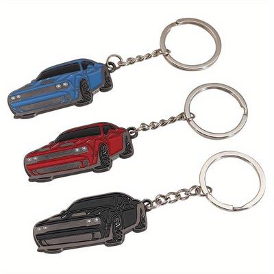 1PC Three-dimensional Car Keychain Creative Zinc Alloy Enamel Pendant Metal Keychain