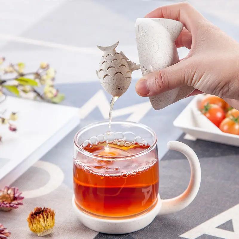 1PCS Meow Mai Xiang Cartoon Glass Filter Cup Wukong Creative Tea Cup Bubble Tea Cup Kawaii Bottle Mugs Coffee Cups