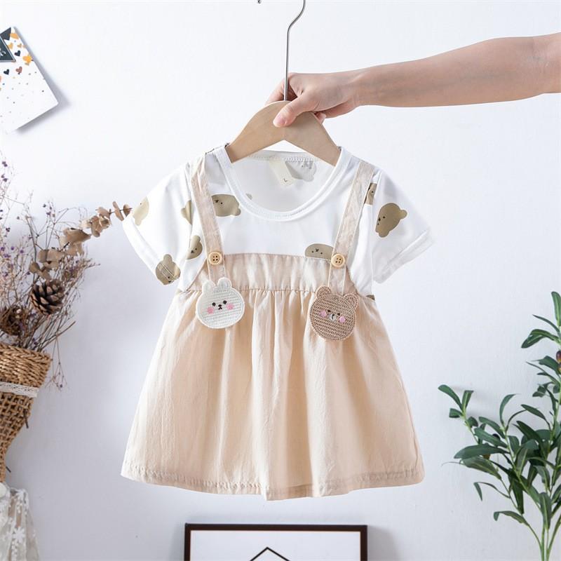 Toddler Girl Dresses Casual Short-sleeve Straps Cute Floral Sundress Summer