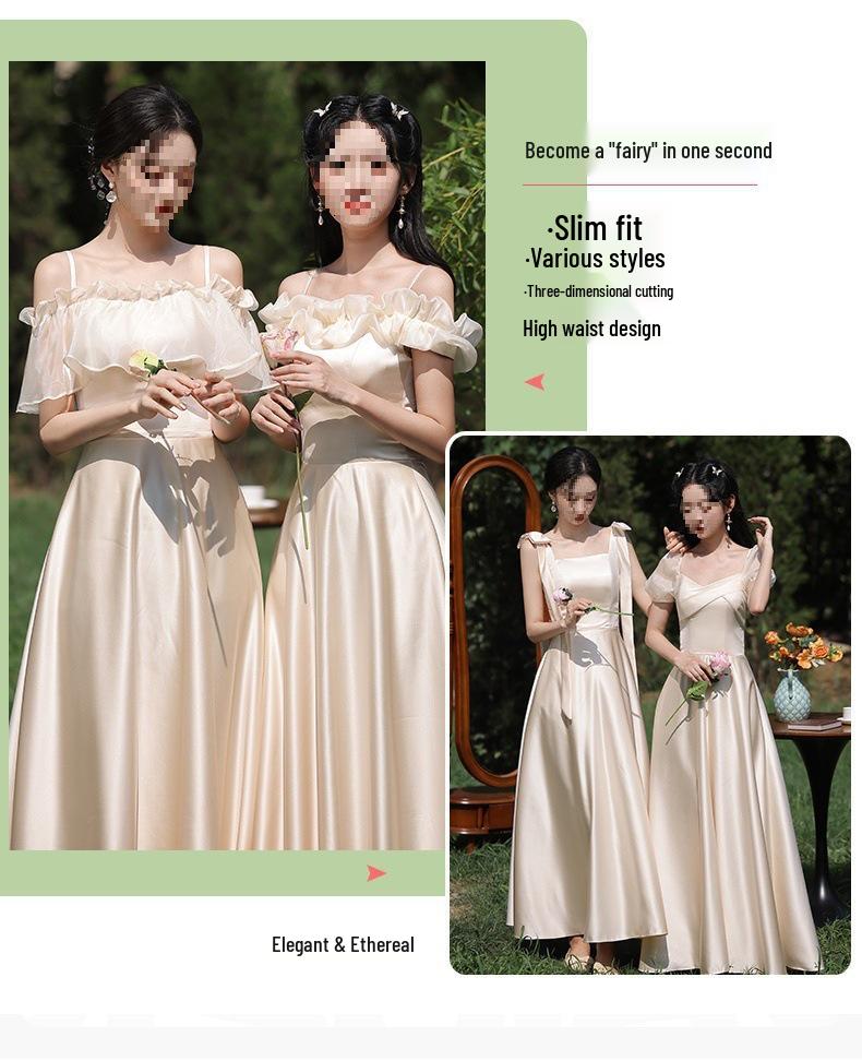 2025 Summer Satin Bridesmaid Gown - Elegant Simple Style