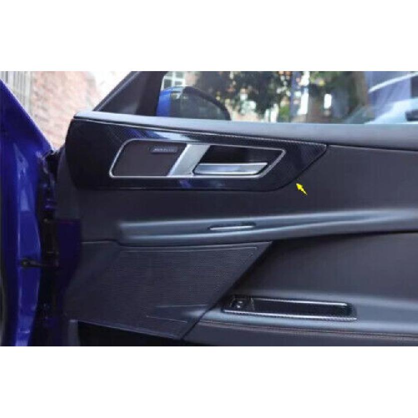 4PCS Carbon Fiber Frame Trim Door Handle Lock For Jaguar F-pace 2017-2020 Black