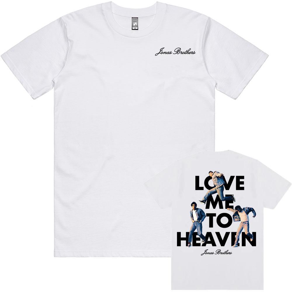 

Футболка Love Me To Heaven Single с изображением музыкальной группы JONAS BROTHERS, летняя хлопковая футболка с круглым вырезом для мужчин и женщин XS