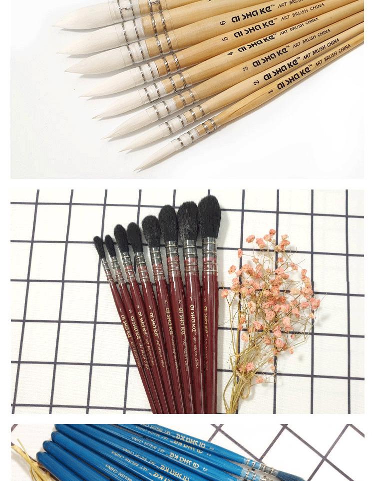 Aishake Imitation Squirrel Hair Watercolor Brush - Red Fat Man Mop, Single Stick, Made with Imported Nylon Hair