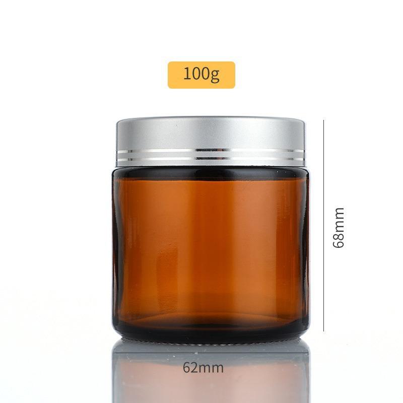 Braunes Glasauge und Gesichtscreme-Tiegel - Lichtgeschützt, Versiegelt, Verdickter Hautpflegebehälter.