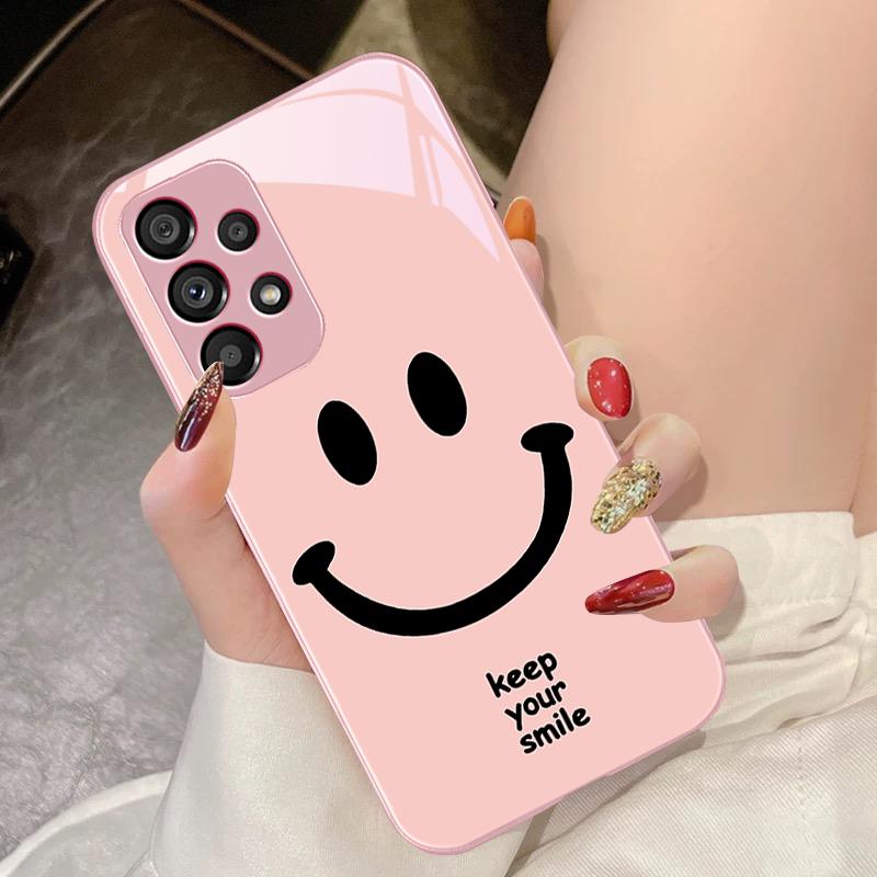 Gehärtetes Glas Handyhülle Für Samsung Galaxy S10 4G S20 11E 30 S21 21Fe 22 Pro S23 Ultra 5G S8 S9 Plus Keep Your Smile
