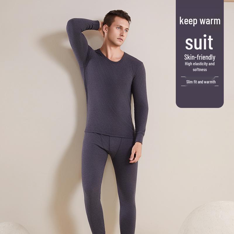 Men's Fleece-Lined Thermal Base Layer Set for Autumn-Winter