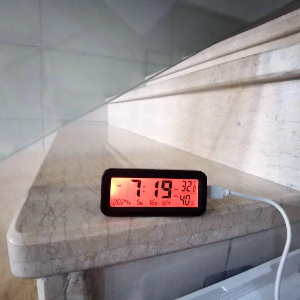 Backlight Solar-Powered LCD Digital Car Clock LCD Display LCD Digital Solar Car Clock  Automotive