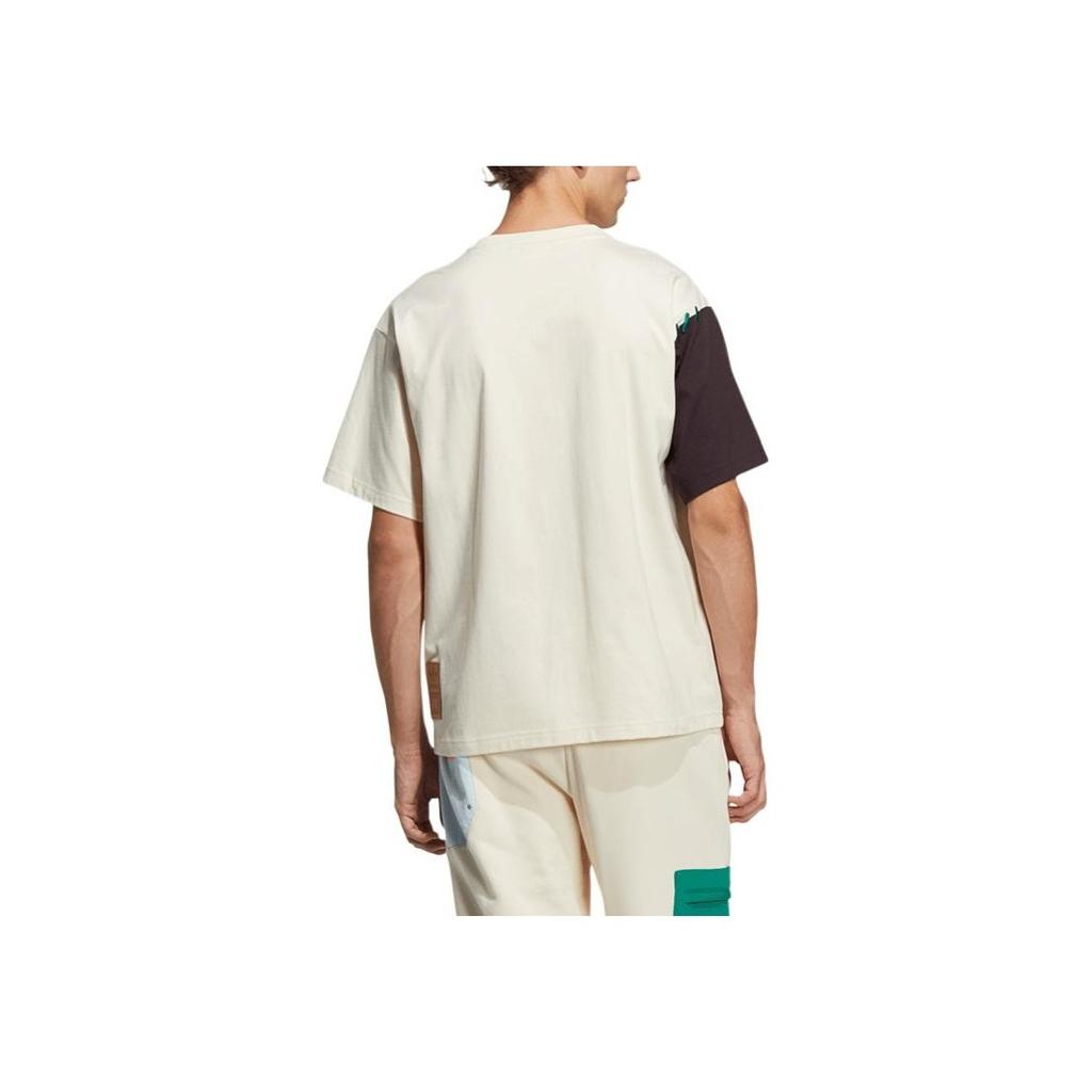 Adidas Originals Trefoil Puppet Series Colorblock Pocket Crew Neck Short Sleeve T-Shirt Unisex Tops Off-White HC0343
