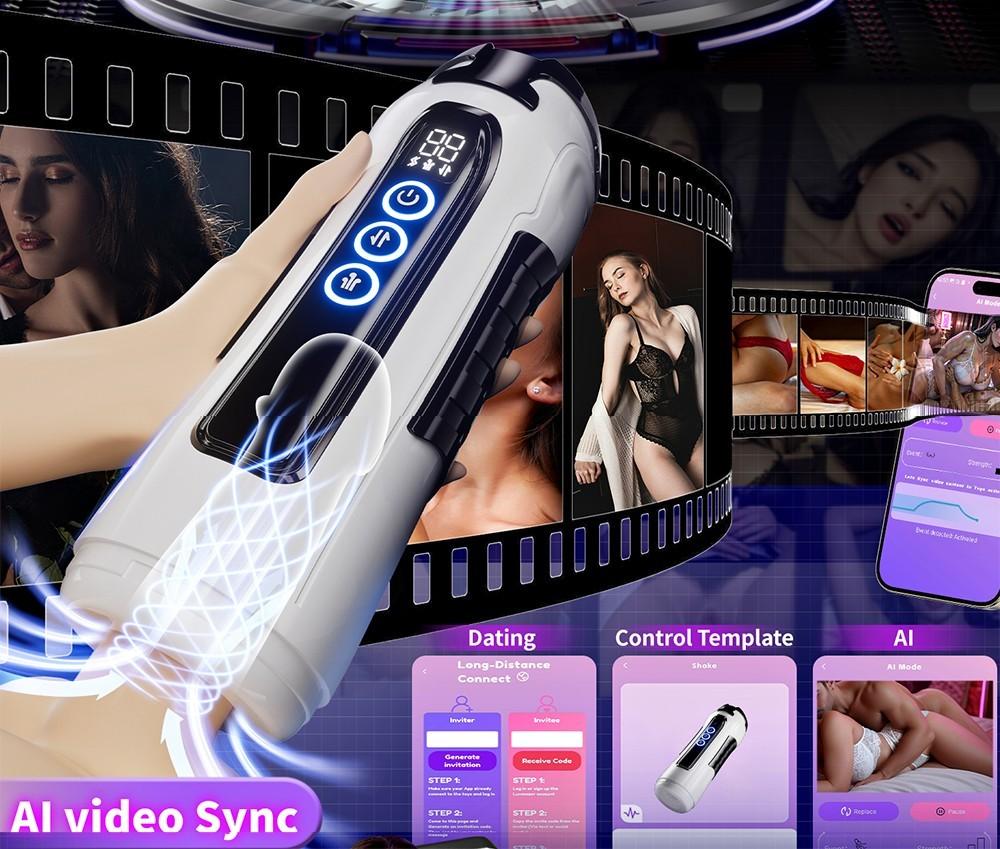 App AI Control Masturbation Cup Electric Heating Blowjob 9 Sucking Thrusting Vibration Modes Adults Masturbator Sex Toys for Man