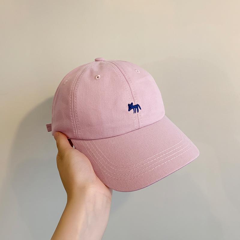 Hat Female peaked cap Deepened and widened face Small soft top baseball cap Men's versatile letter embroidered sun hat