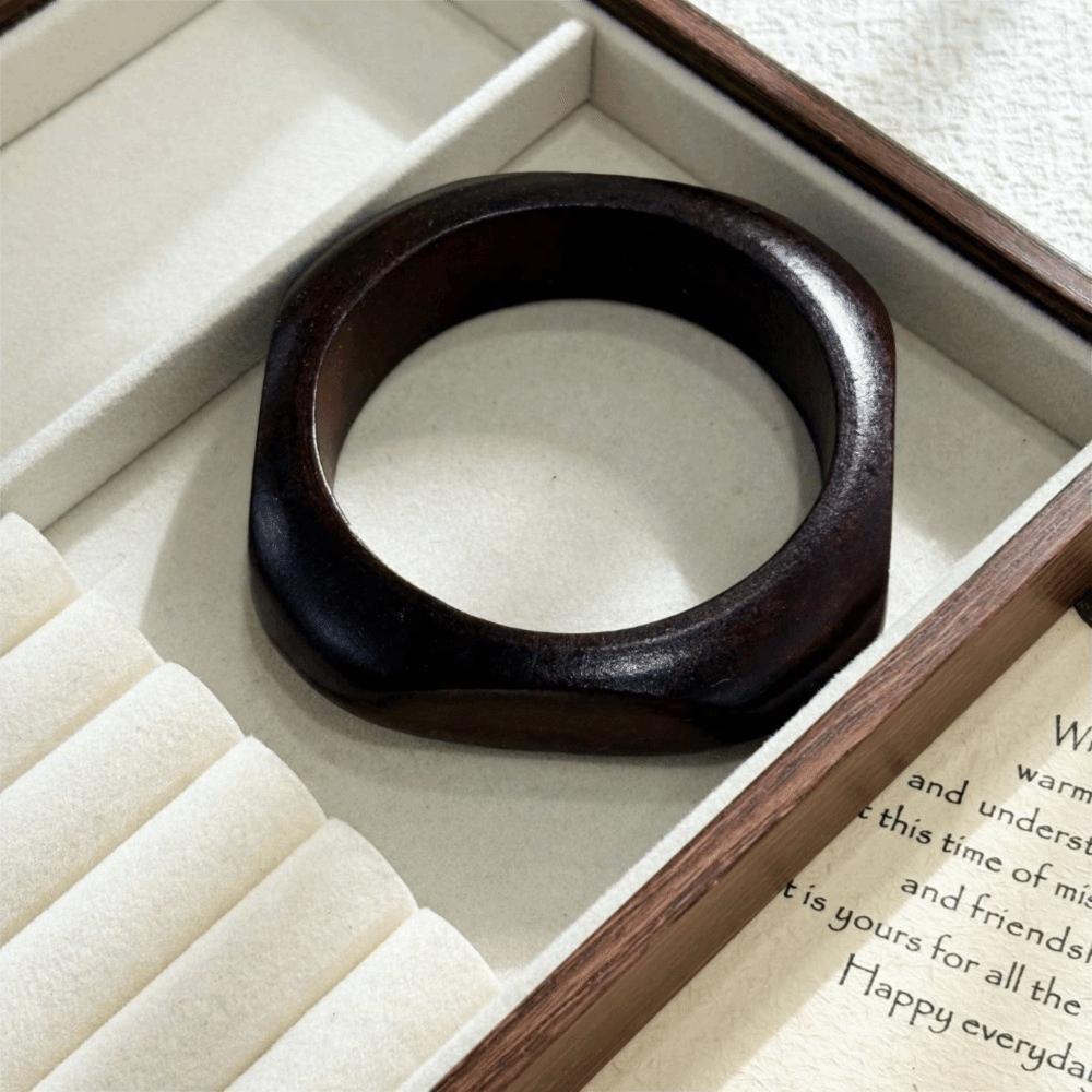 Round Wooden Bangles Ethnic Style Women Bangles Vintage Square Bracelets  Gifts