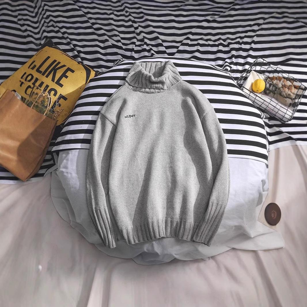 

Retro Japanese High-Neck Pullover Sweater – Loose, Lazy Style for Autumn/Winter M чорний