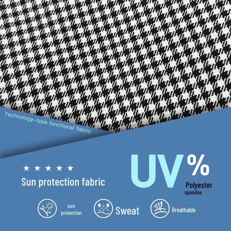 Zauo Women's Houndstooth Open-Top UV Sun Visor