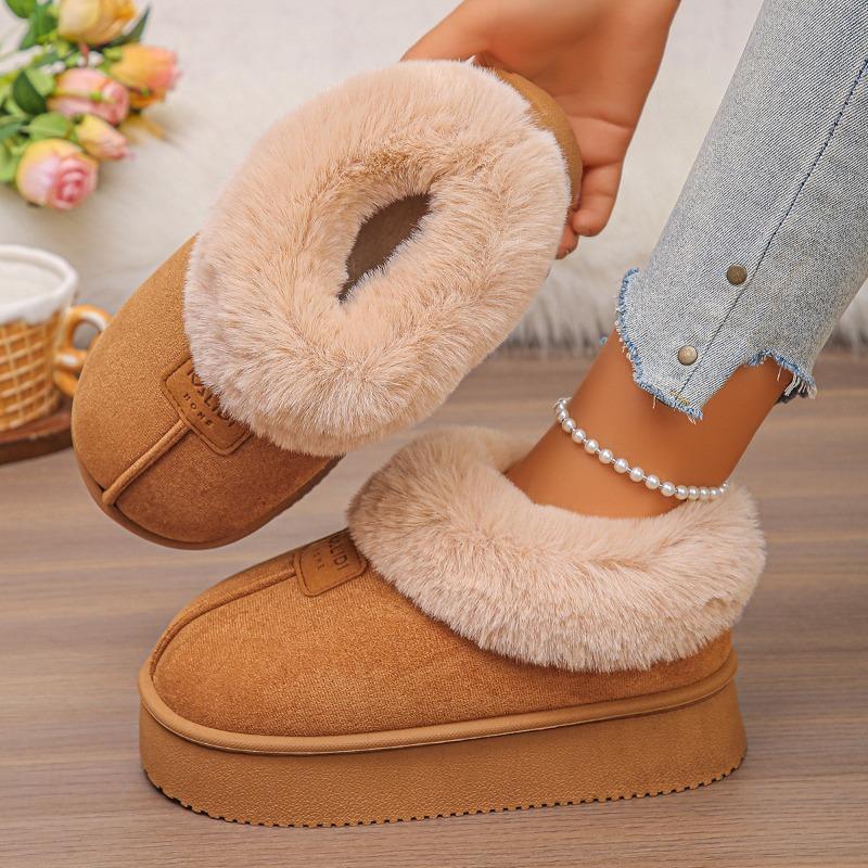 

Зимние новые женские сноубутсы большого размера с интегрированным мехом, нескользящие хлопковые ботинки с подкладкой и утолщенные, теплые хлопковые ботинки 40-41 верблюд