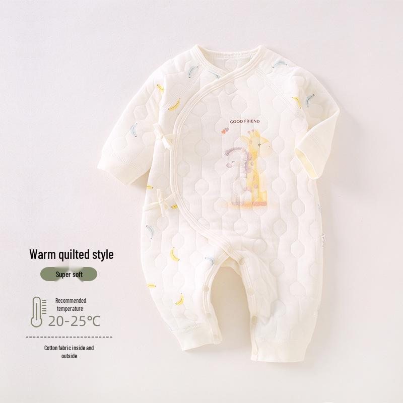 Butterfly Baby Romper: Cozy 3-Layer Cotton Onesie for Newborns - Perfect for Autumn & Winter