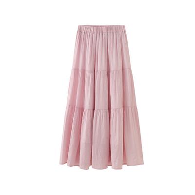 Summer New High-waisted Gentle Wind A-shaped Long Skirt Medium and Long Fluffy Small Skirt