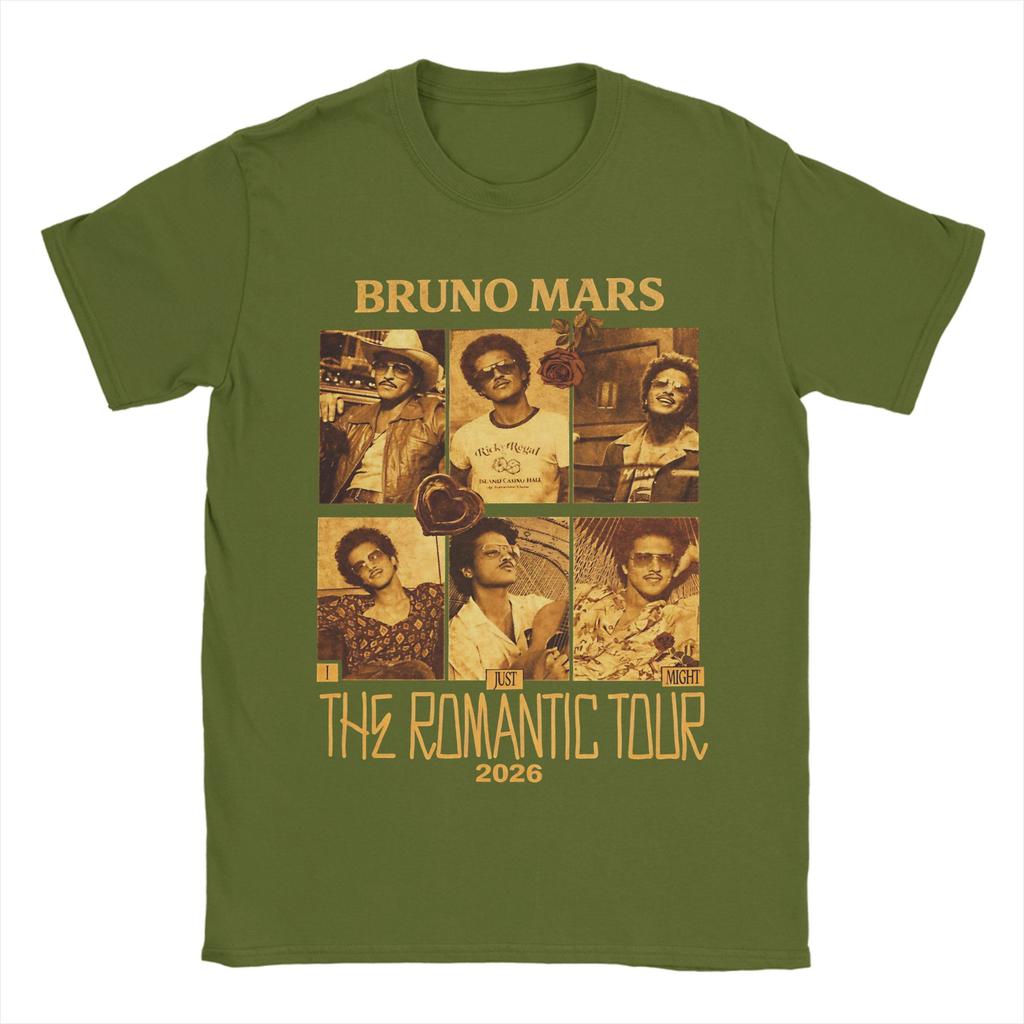 The Romantic Tour Bruno Mars 2026 AYM T-shirt Spiaggia Hip Hop T-shirt Uomo Cotone Taglie Forti Top Magliette Manica Corta Streetwear Top