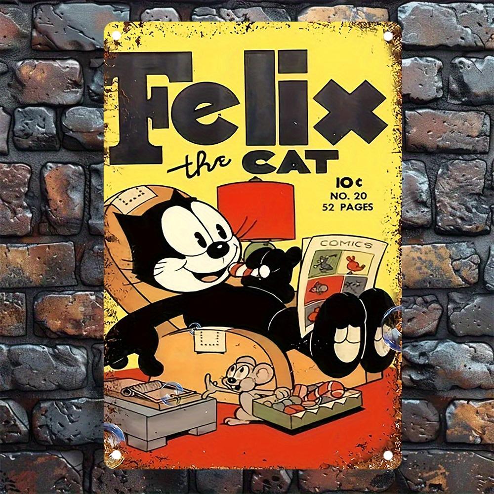 ClassicToonDecor Жестяная табличка F-Felix Cat - Железный Ретро Комикс Настенный Декор - Дом/Кухня - Идеальный Мультяшный Подарок 20x30cm（7.8x11.8inch）