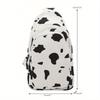 Cow Pattern Sling Bag, Cute Cartoon Canvas Chest Bag, Small Crossbody Bag For Outdoor Sports Travel College Bag Summer Dad Freshman