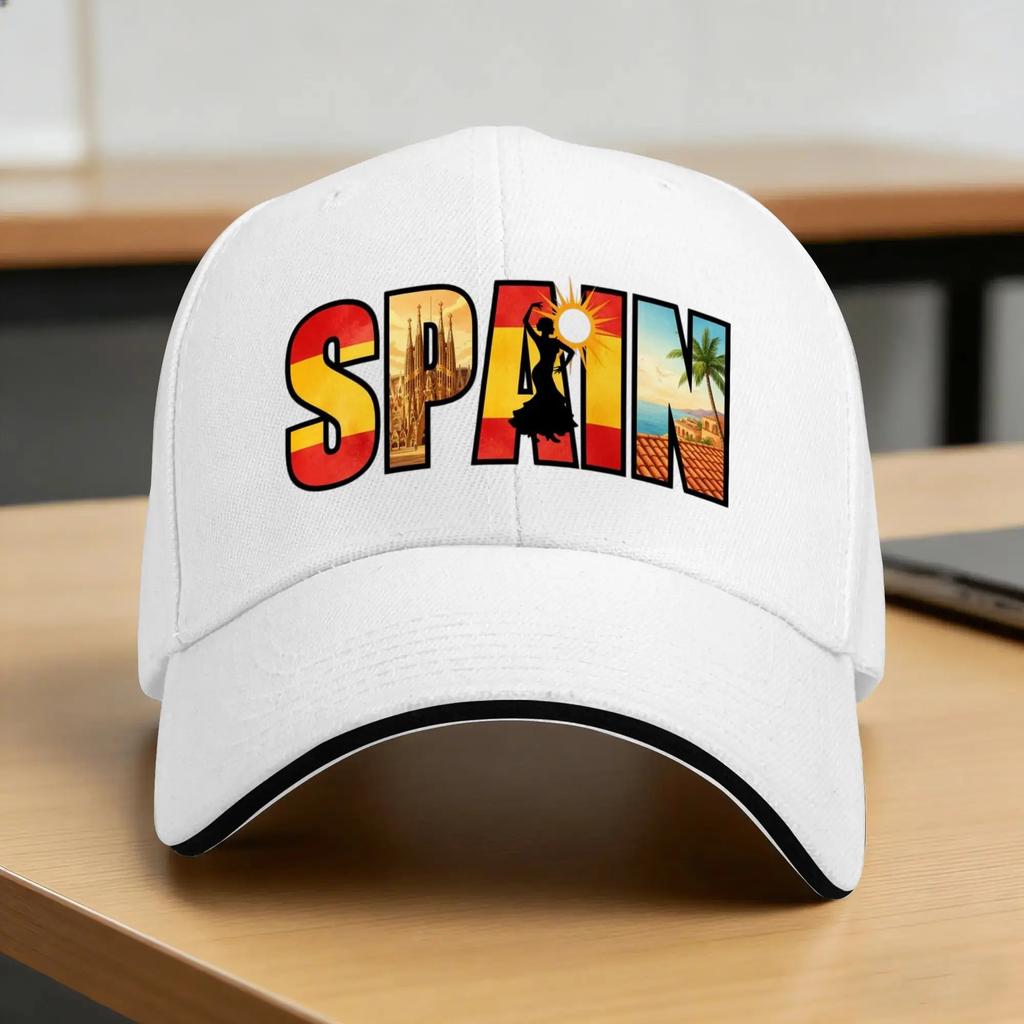 New Espana Spain Map Flag Baseball Cap  Trendy Trucker Hat Summer Unisex Unisex Kpop Rock Snapback Cap