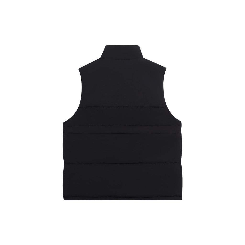 Li Ning Logo Embroidered Multi-Pocket Zipper Stand Collar Down Vest Men Vests Black AMRS071-1