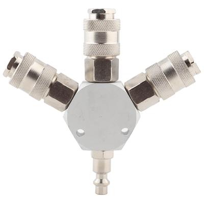 3 Ways Air Hose Manifold Quick Coupler Connector Adapter Splitter 14"" F NPT