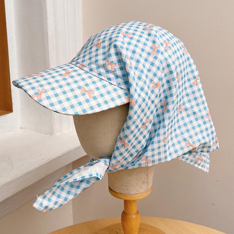 Korean Version, Color Blocked Quick Drying Headscarf, Duck Tongue Hat, Summer Sun Protection, Neck and Face Protection, Sun Headscarf, Headgear