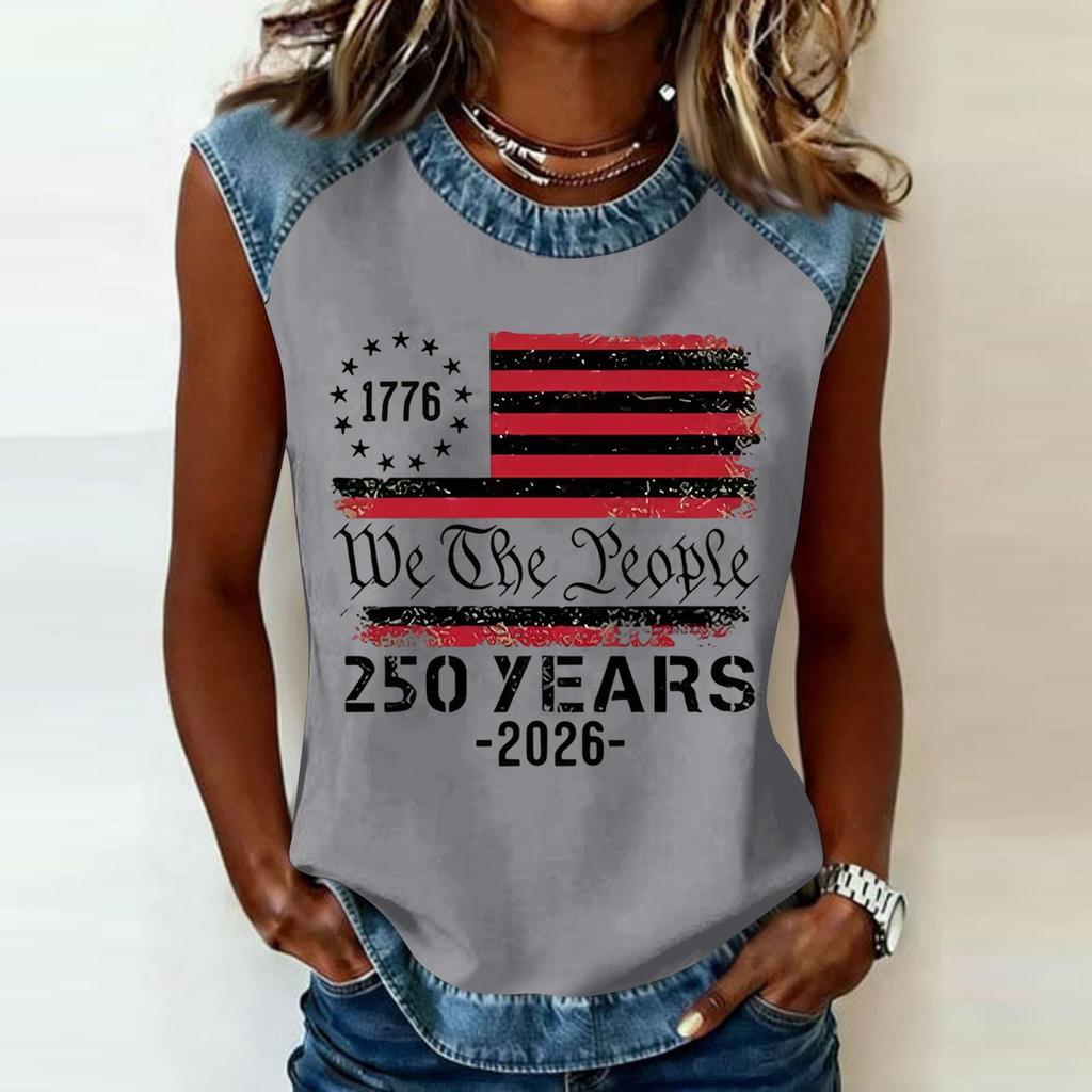Women's Casual Round Neck Pullover Printed T-Shirt Top