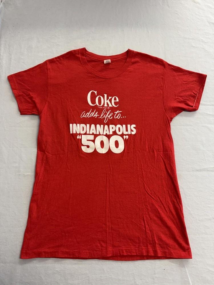 Винтажная футболка Indianapolis 500 1980 года Coca Cola Adds Life Унисекс S