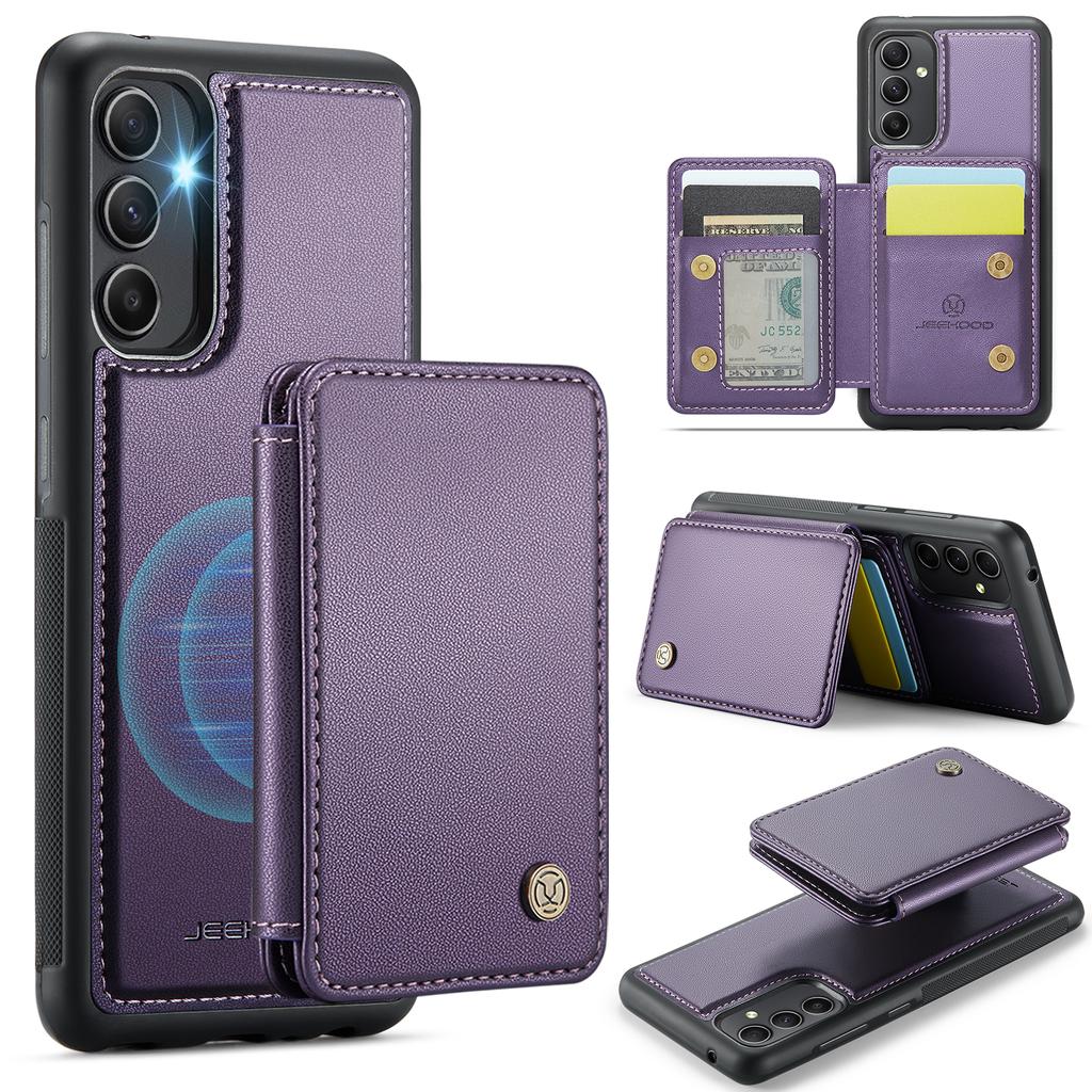 JEEHOOD J05 For Samsung Galaxy A34 5G Case Leather Mobile Cover with Detachable Magnetic Card Bag