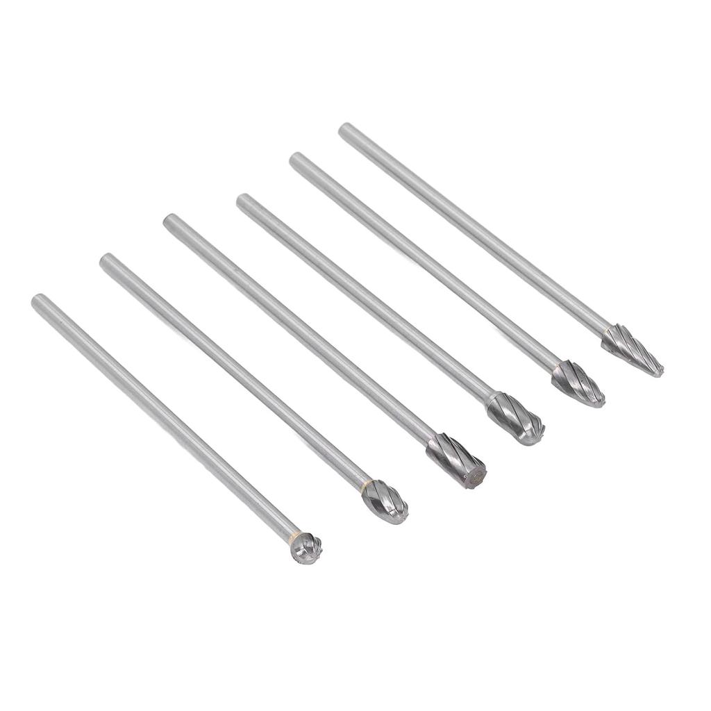 Cylinder Head Porting Kit, 6Pcs Cut Carbide Burr Set Lengthen for Woodworking,Drilling, Metal Carving, Engraving, Polishing, Cutting Burs