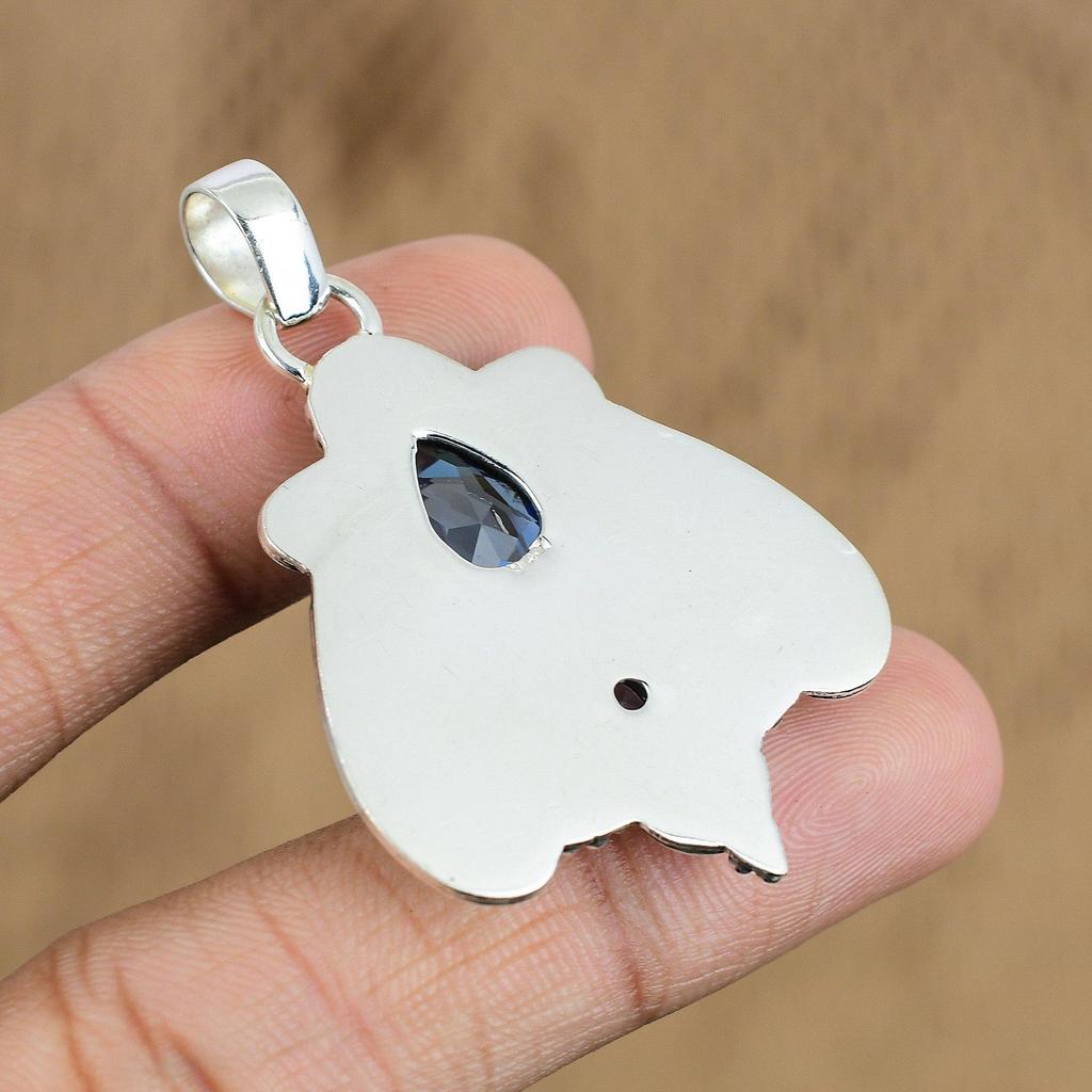 Anniversary Gift For Her Natural Tanzanite Quartz Gemstone Pendant 925 Silver