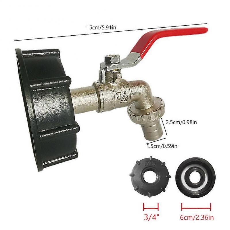 S60x6 Adapter Valve And 3/4-yvan 1000 Liter Ibc Water Tank(faucet Only)
