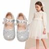 Girls' Princess Shoes Spring New Children's Crystal Shoes Baby Little Leather Shoes Elsa Shoes Soft Sole Flats