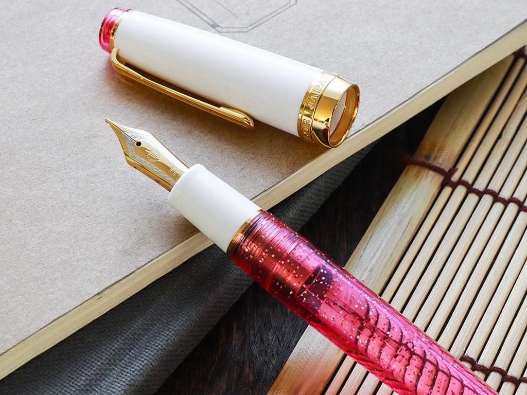 WANCHER Limited Edition SAILOR Professional Gear Pink Cosmo 21K Gold Fountain Pen (MF, Medium Fine Point)