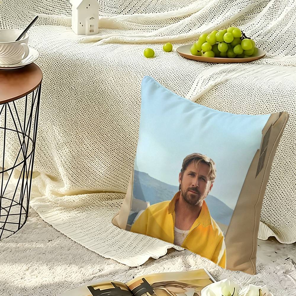 Actor Ryan G-Gosling Pillow Case Sofa Living Room for Bedroom Headboard Backrest Cushion Square Nap Time