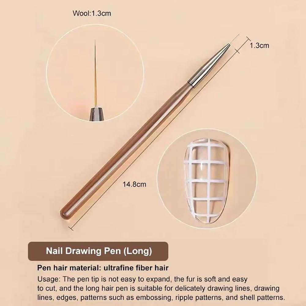 9PCS UV Gel Nail Brush Nail Art Design Pen Painting Tools Nails Tip Line Display Painting Tool Kit for Professional & Home Use