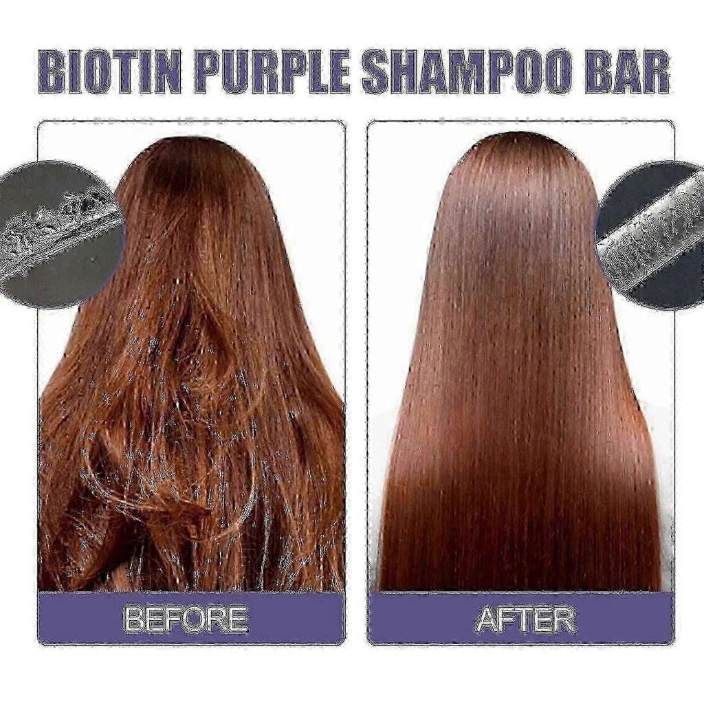 Eelhoe Biotin Purple Shampoo Soap Scalp Cleaning Repair Hair Damaged