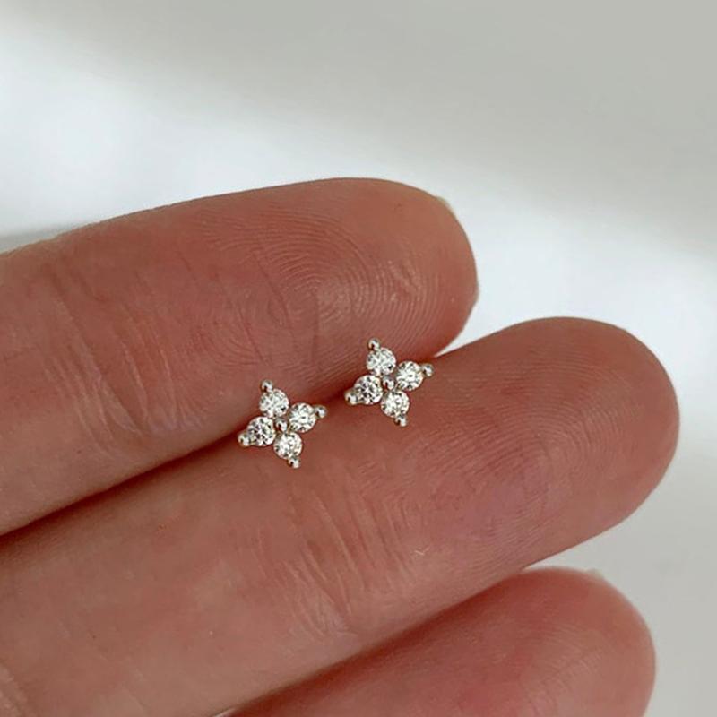 Eternity Love Earrings Ear Stud Piercing Silver Color/Gold Color Fashion Heart Earrings for Women Chic Wedding Jewelry