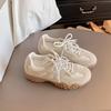 Forrest Gump shoes 2025 new fashion versatile comfortable pearl retro niche platform Korean version with skirt white shoes