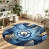 Manchester City Aufdruck Runder Kristall-Samt-Teppich Weicher Rutschfester Bodenläufer Für Schlafzimmer Urlaubsgeschenk