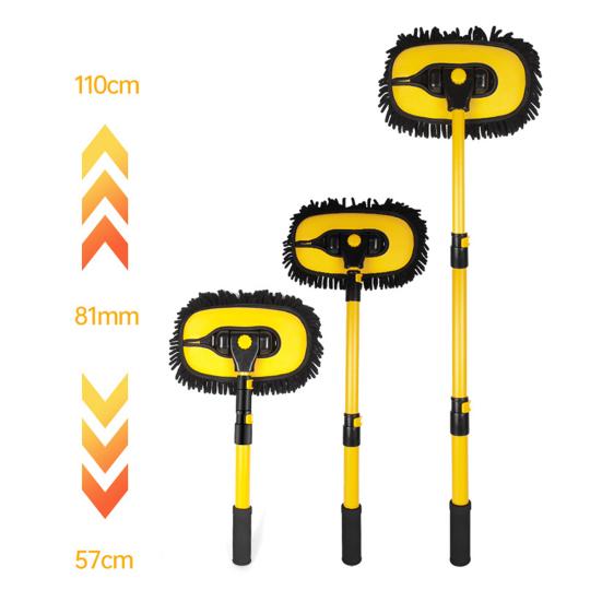 15° Curved Car Wash Brush with Long Handle Microfiber Scratch-Free Car Wash Mop with Extension