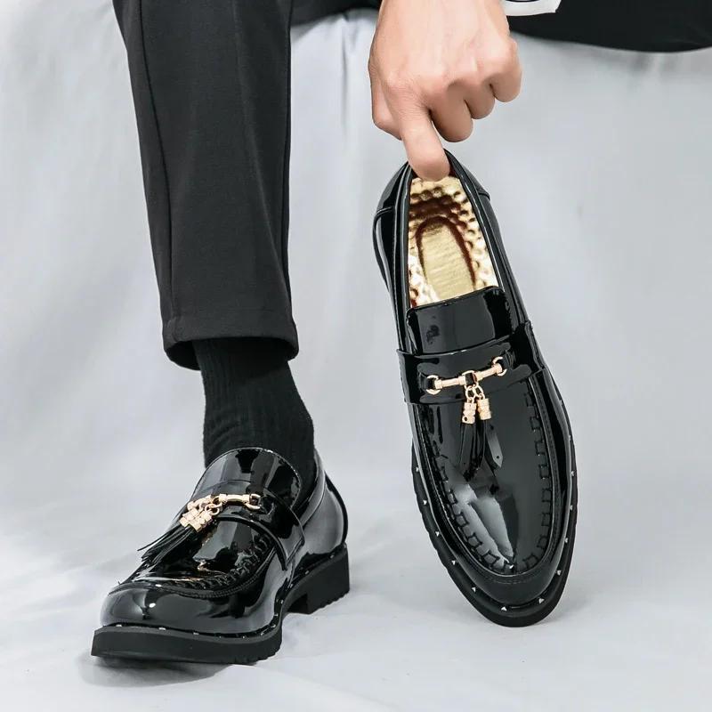 Fashion High Quality Leather Mens Loafers Moccasins Shoes Stylish Designer Man Casual Flats Handmade Formal Slip on Male Boat Footwear
