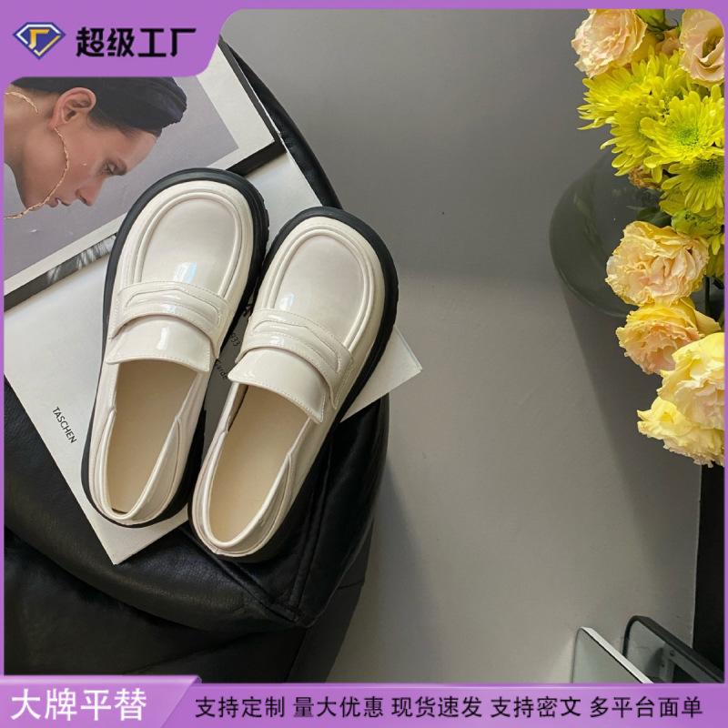 British style platform small leather shoes wear Korean version women's shoes campus style retro soft leather comfortable platform heightening loafers