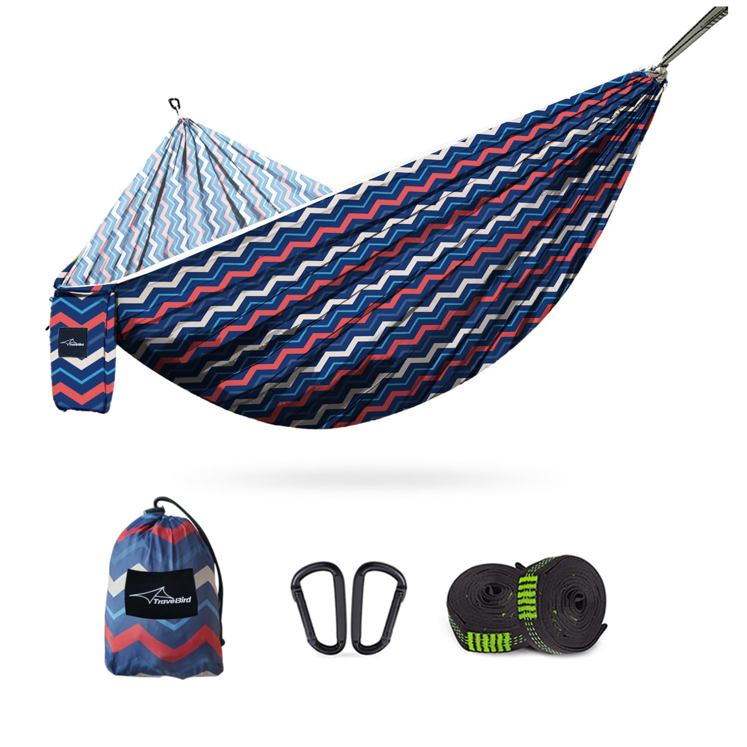 

Travel Bird Portable Camping Hammock with Bohemian and Durable 70D Parachute Nylon Taffeta Fabric for Kids and Perfect for Outdoor Beach and with