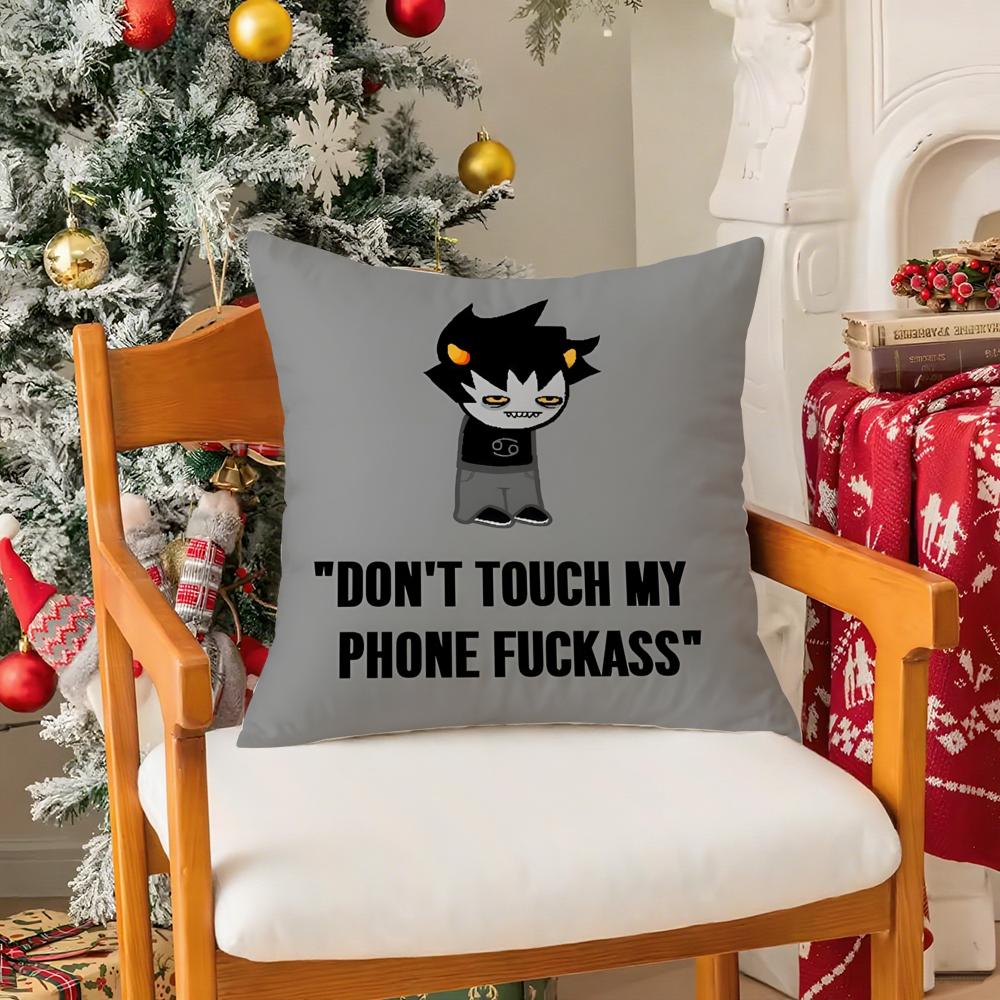 Web Comics HHomestuck Funny Pillow Case Silky Short Plush With Invisible Zipper Dustproof Sofa Cushion Cover