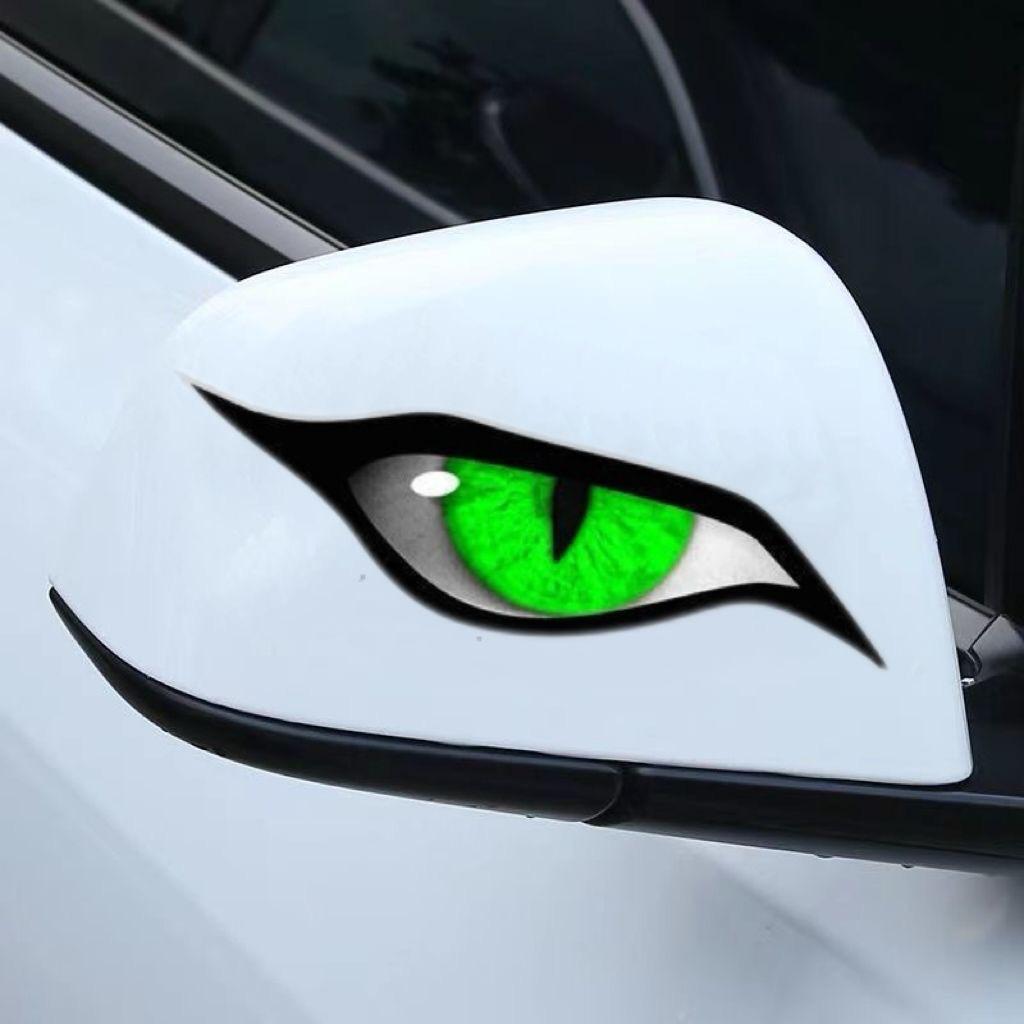 

Raptor Eye Horror Rearview Mirror Sticker: Waterproof, Sunscreen, Scratch Cover Small [14*3CM]